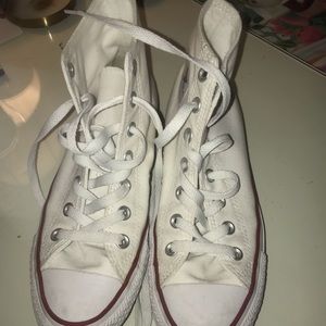 Rarely worn white chuck taylor converse high tops!